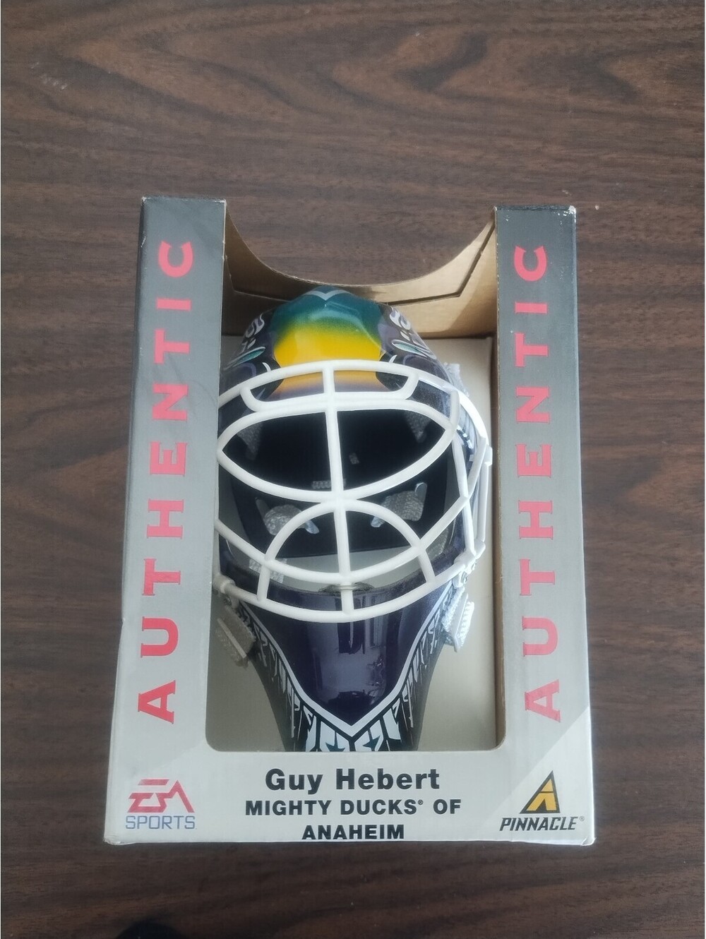 Guy Hebert EA Sports Pinnacle Mini Replica Goalie Mask Anaheim Mighty Ducks NHL